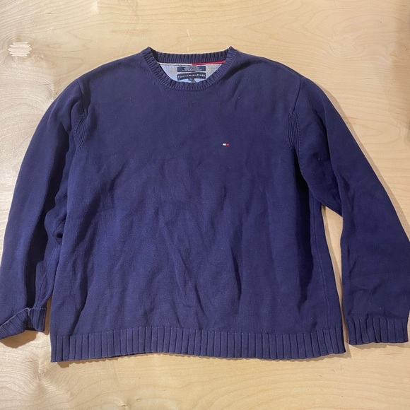 Tommy Hilfiger Men's Dark Blue Crewneck Sweater XL (GF) - Picture 3 of 9